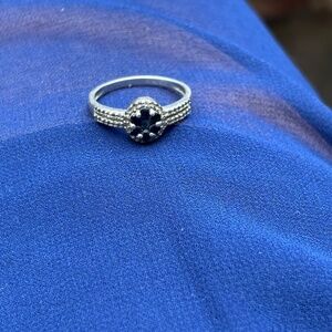 Sapphire and sterling silver ring